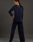 Every Wear Blue Lasercut Top