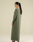 Square Neck Dress - Olive Green