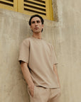 Oversized Pocket Tee - Sandy Beige