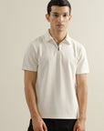 Polo Shirt with Zip up collar - Off white