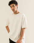 Oversized Tee with Seam Detail - Off White