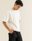 Oversized Tee with Seam Detail - Off White