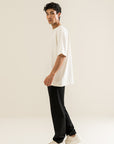 Oversized Tee with Seam Detail - Off White