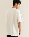 Oversized Tee with Seam Detail - Off White