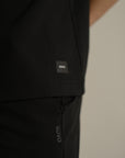 Polo Shirt with Zip up collar - Black