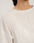 Ripple Pleat Tee - White