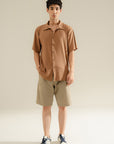 Waffle Button Down - Brown