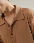 Waffle Button Down - Brown