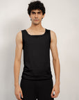 Cotton Jersey Tank Top - Black