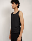 Cotton Jersey Tank Top - Black