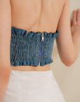 Denim Halter Neck Corset