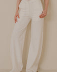 Wide Leg Panelled Pants - Off White