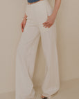 Wide Leg Panelled Pants - Off White