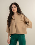 Straight Fit Button Down - Sandy Beige