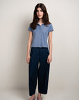 Knitted Button Up-Melange Blue
