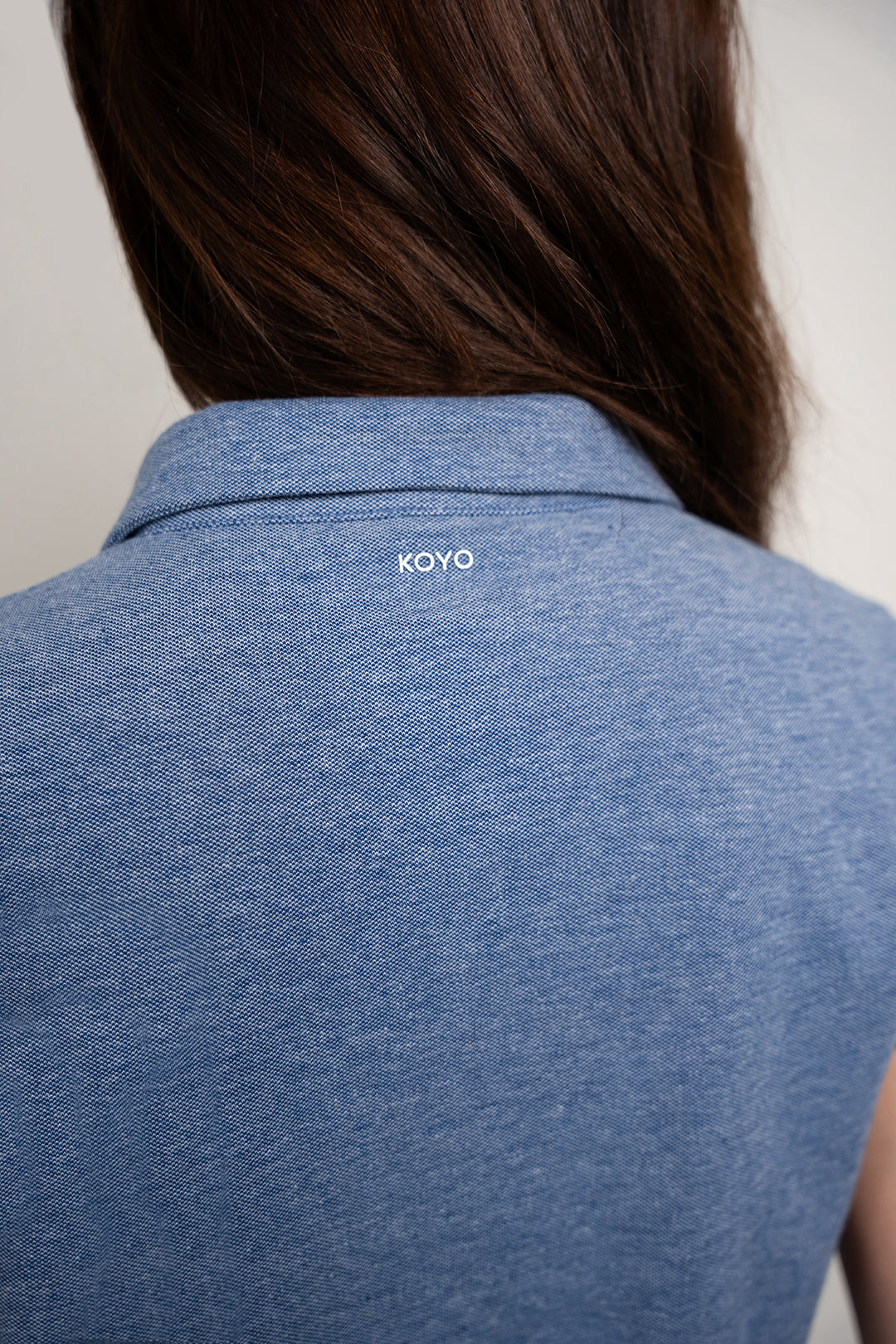 Knitted Button Up-Melange Blue