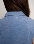Knitted Button Up-Melange Blue
