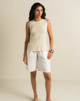 Pleated Top - Cream