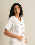 Luluknit Batwing Top - White
