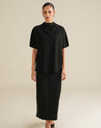 Boxy Mock Tee - Black