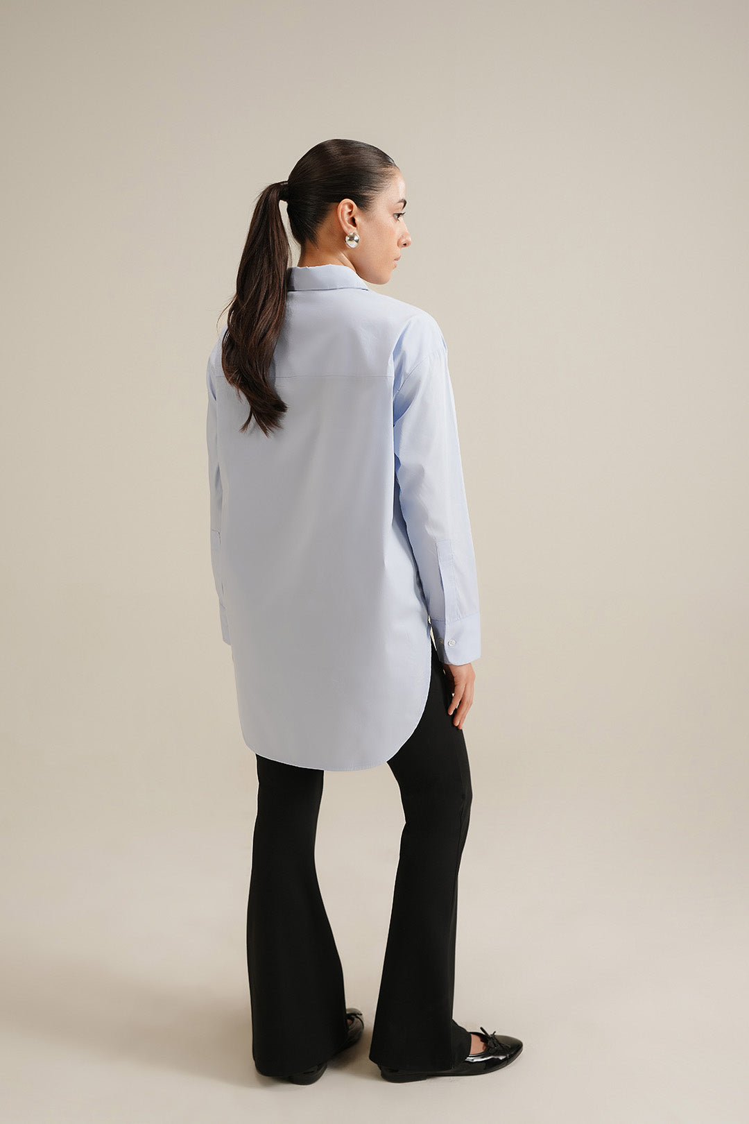 Hi-Lo Button Down - Powder Blue