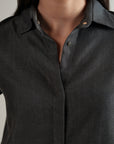 Cropped Button Down - Graphite