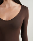Scoop Full Sleeves Bodysuit - Brown