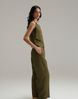 Wrap linen Top - Olive