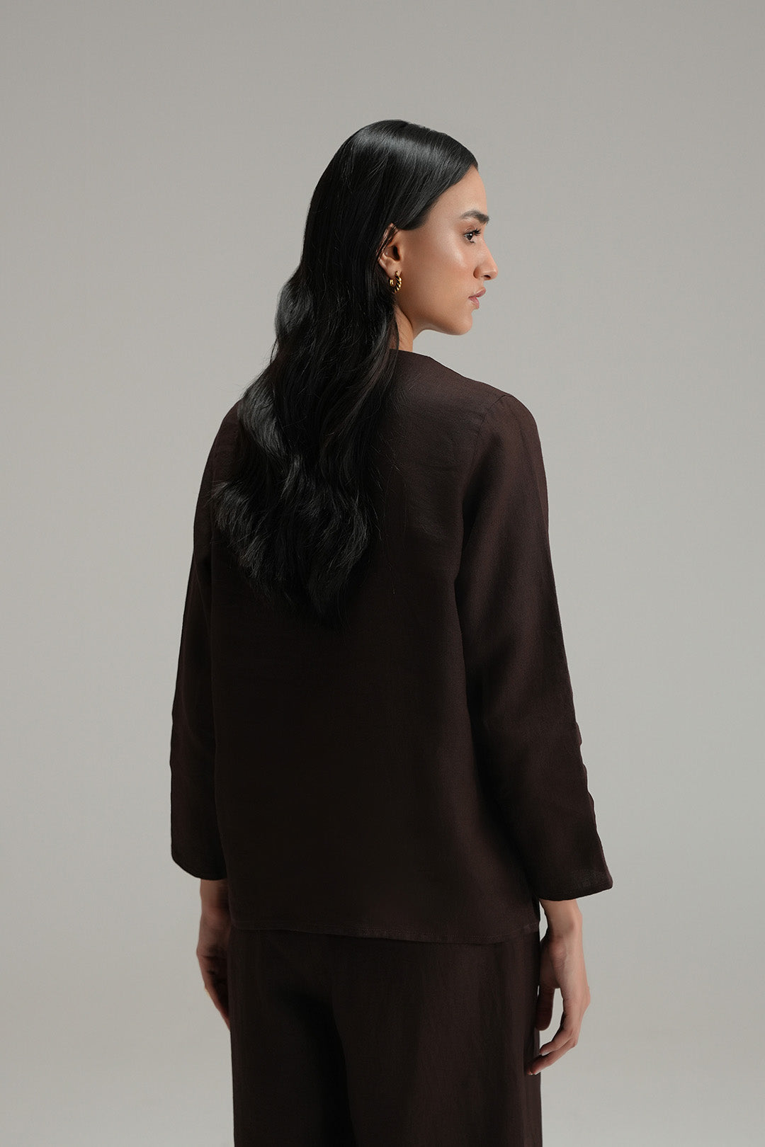 Mandarin Shirt - Mocha