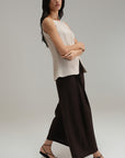 Tailored Cross Hatch Vest - Sand