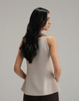 Tailored Cross Hatch Vest - Sand