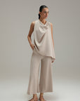 Asymmetrical Drape Top - Sand