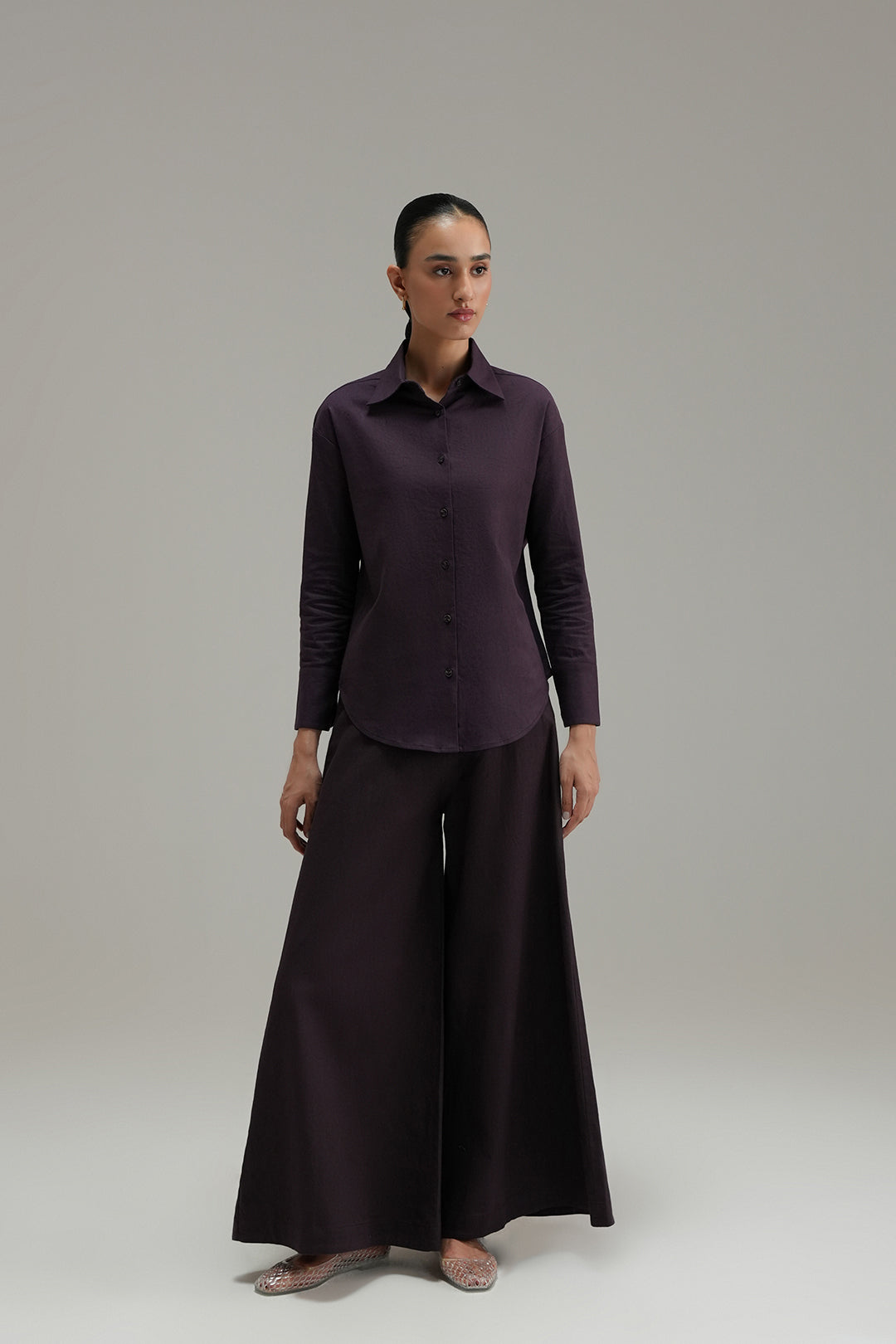 Regular Fit Button Down - Aubergine