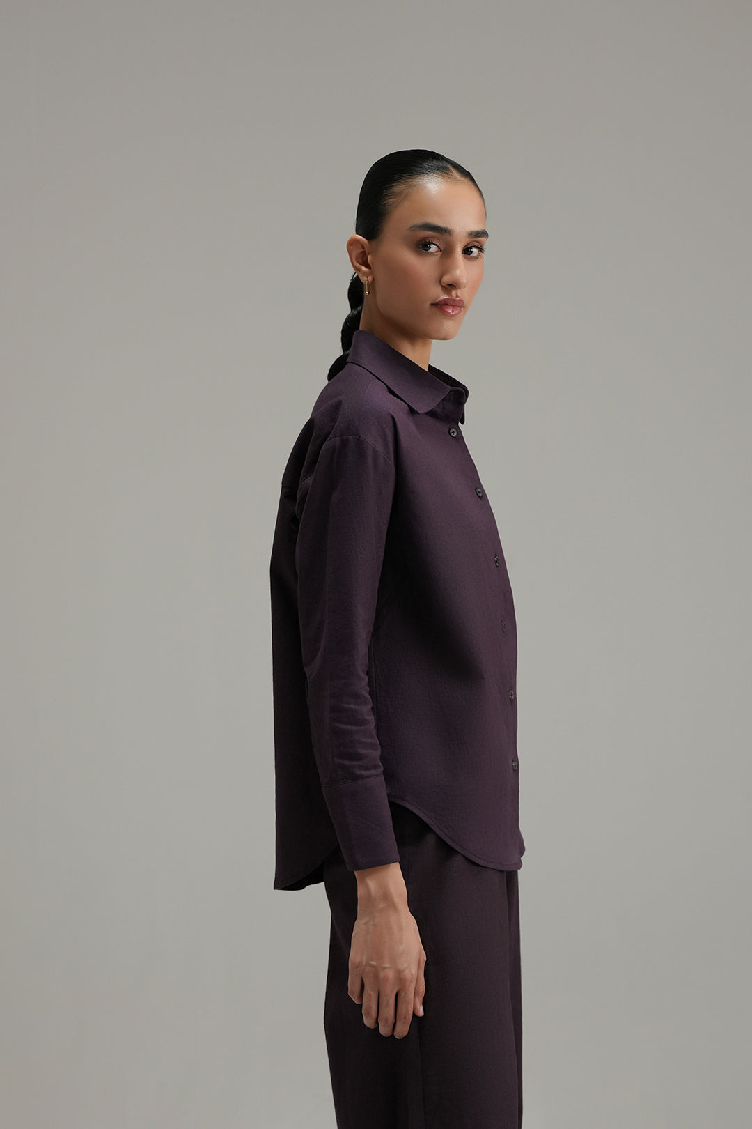 Regular Fit Button Down - Aubergine