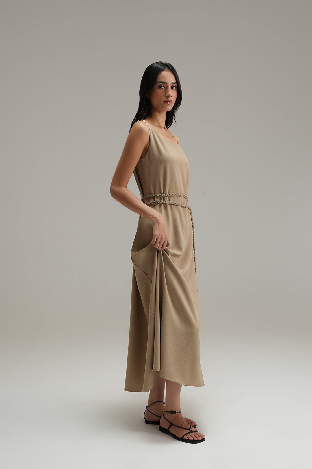 Resort Crosshatch Dress - Caramel