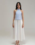 Halter Linen Top - Classic Blue