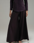 Flared Linen Pants - Aubergine