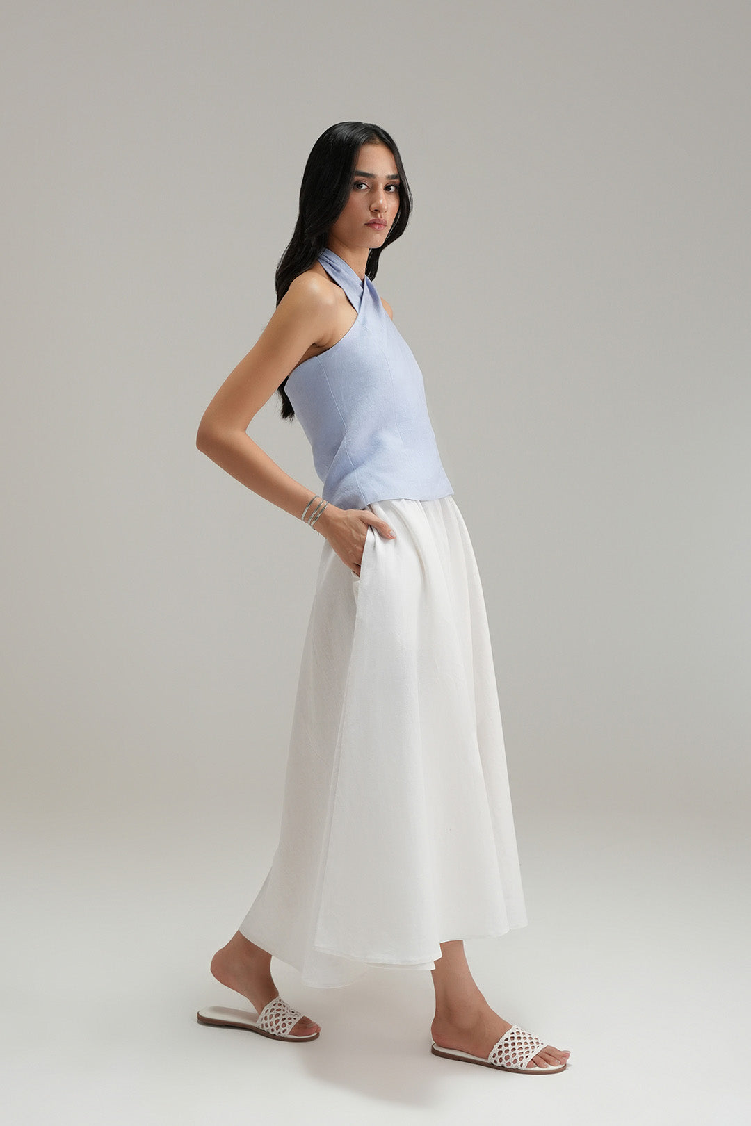 Vacation Linen Skirt - Ivory