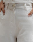 Linen Flare Culottes - Ivory