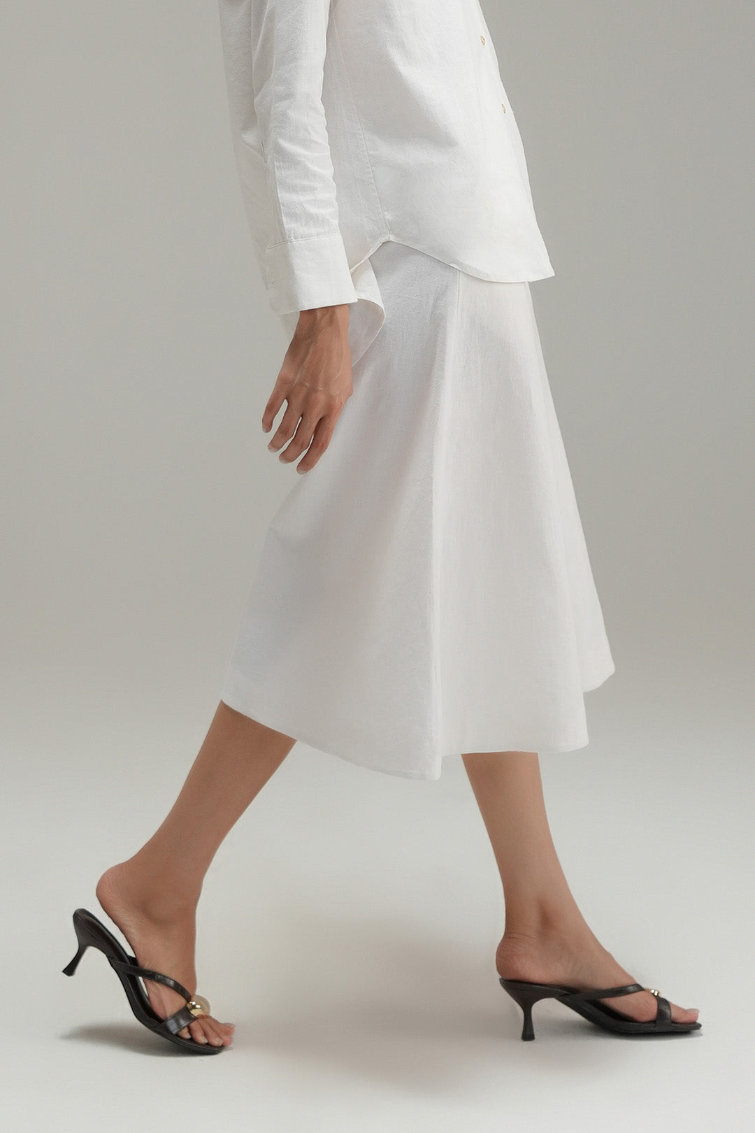 Linen Flare Culottes - Ivory