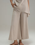 Flared Cross Hatch Pants - Sand