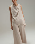 Flared Cross Hatch Pants - Sand