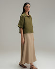 Essential Linen Overshirt - Olive