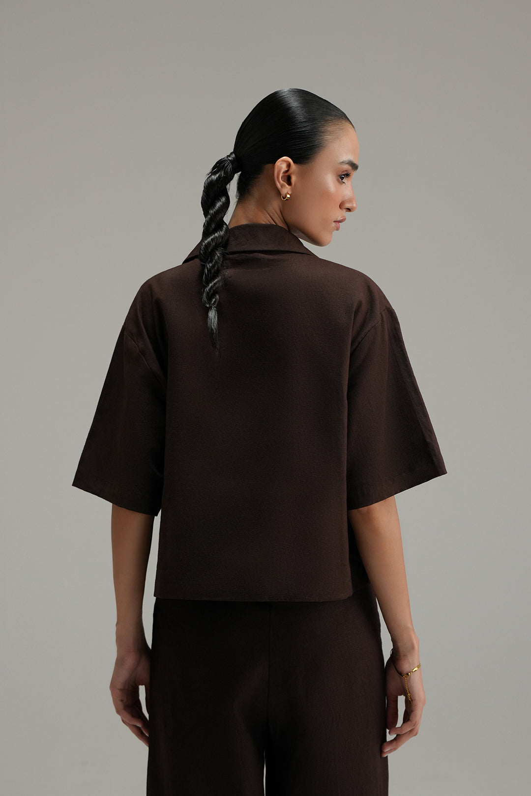 Essential Linen Overshirt - Mocha