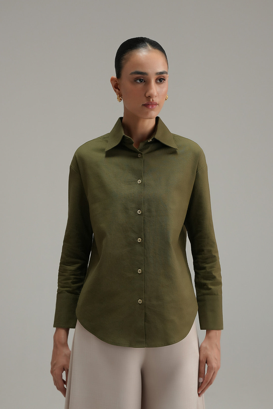 Regular Fit Button Down - olive