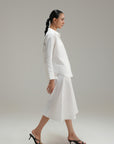 High Low Button Down - Ivory