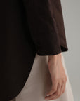 High Low Button Down - Mocha