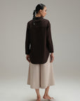 High Low Button Down - Mocha