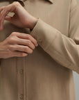 High Low Cross Hatch Button Down - Caramel