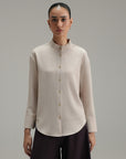 Band Cross Hatch Button Down-Sand